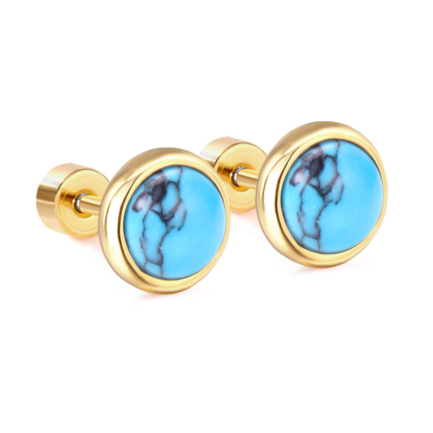 Aretes De Acero Inoxidable Turquesa al por mayor